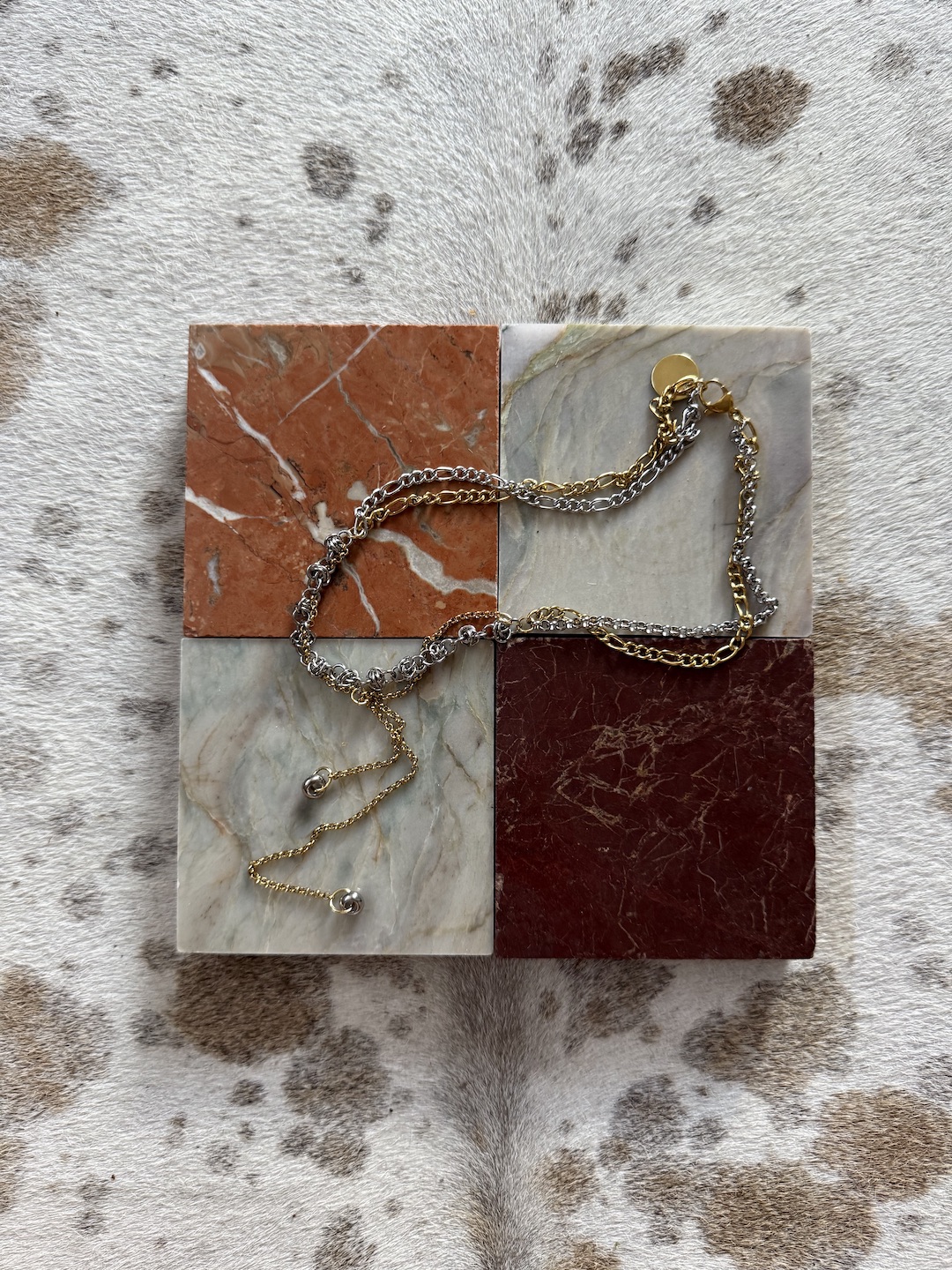 Gold and Silver Chainmail Necklace