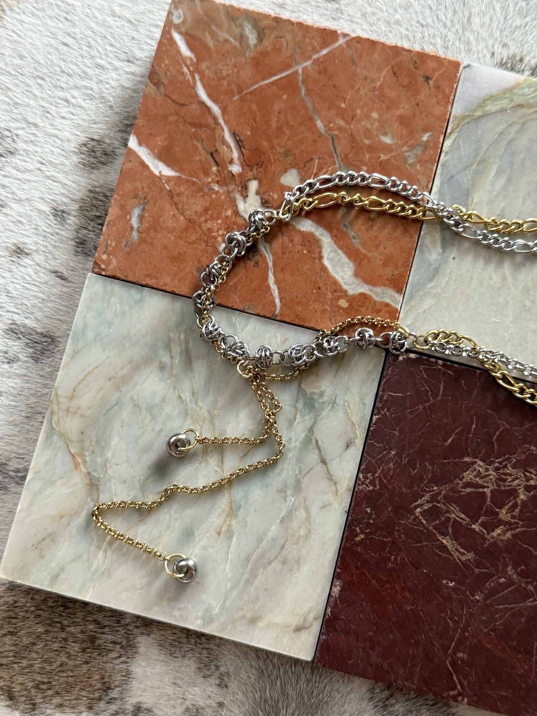 Gold and Silver Chainmail Necklace - Image 2