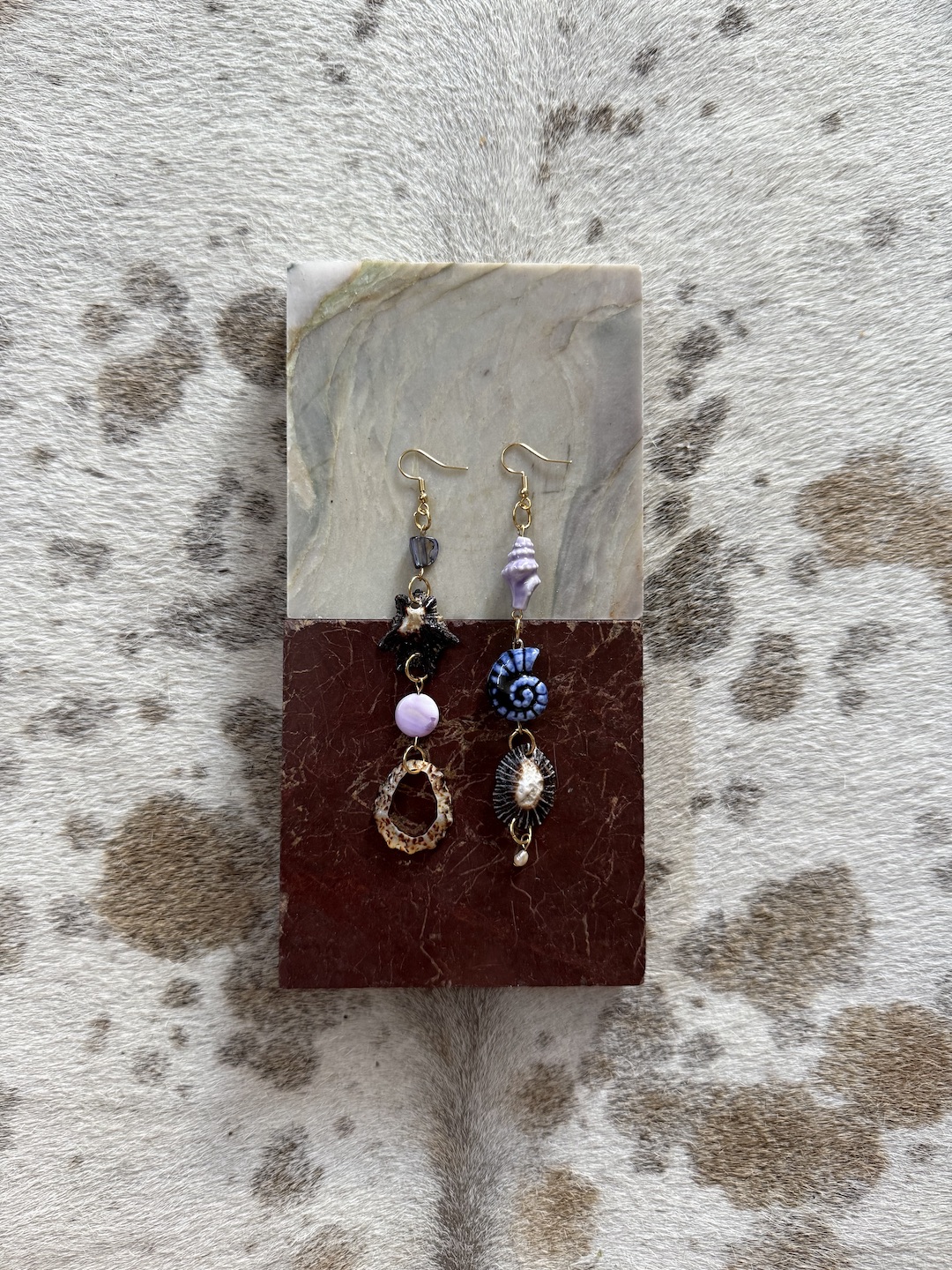 Blue and Purple Earrings