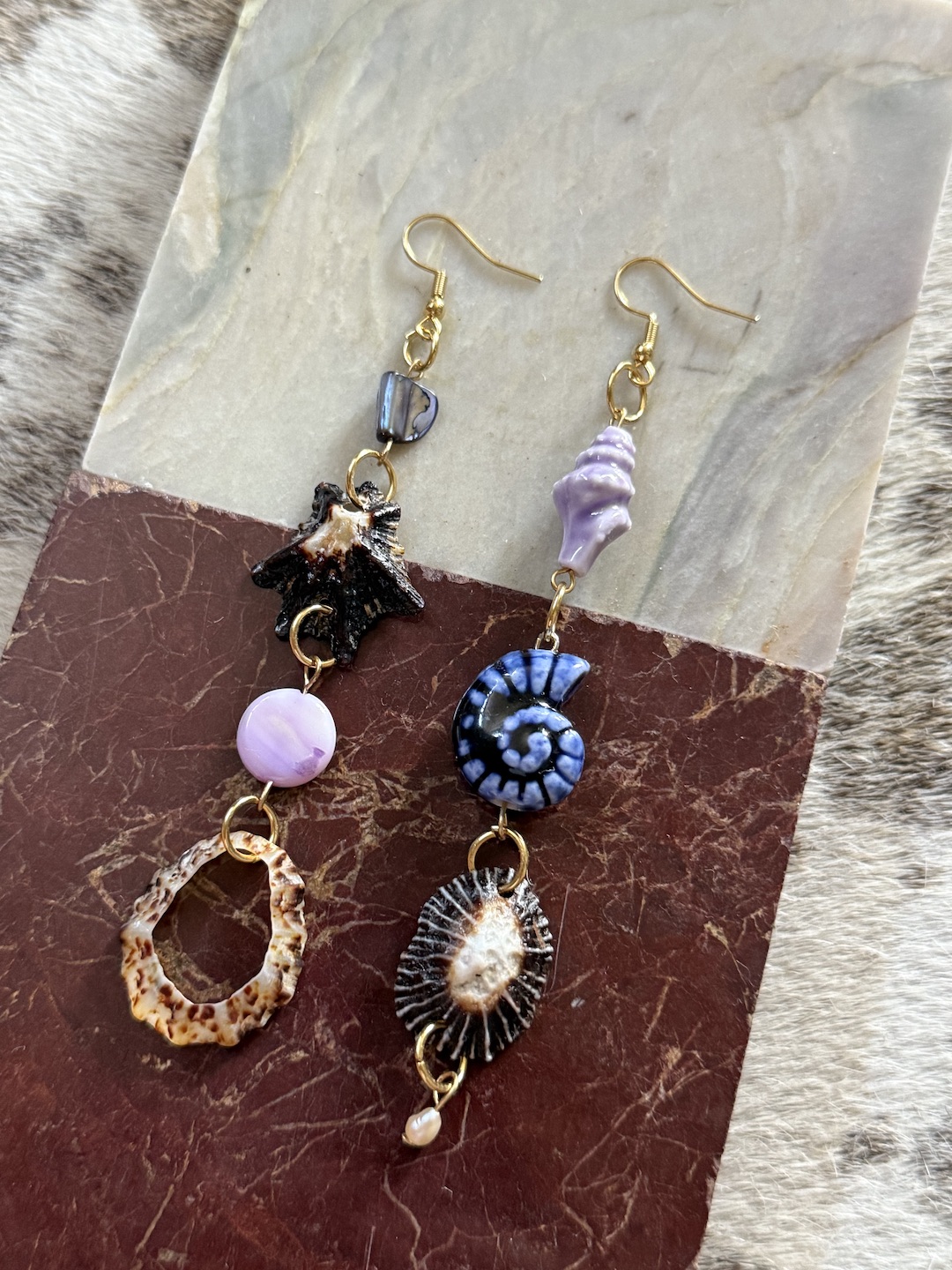 Blue and Purple Earrings - Image 2