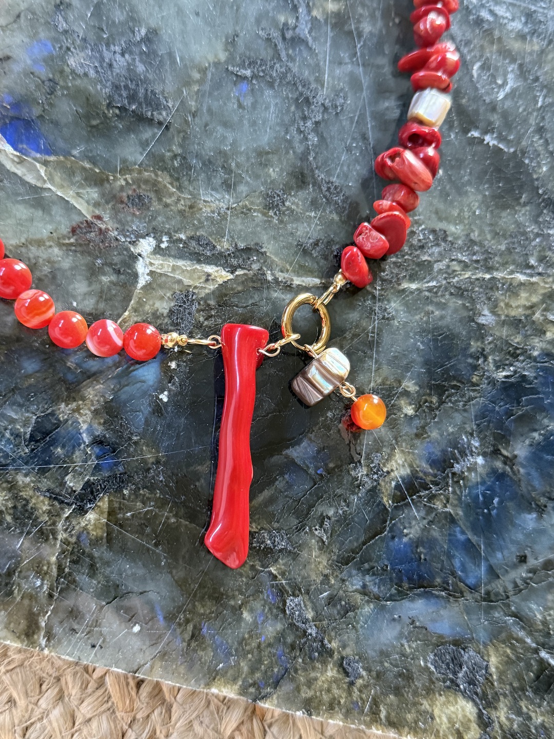 Red Beaded Necklace - Image 2