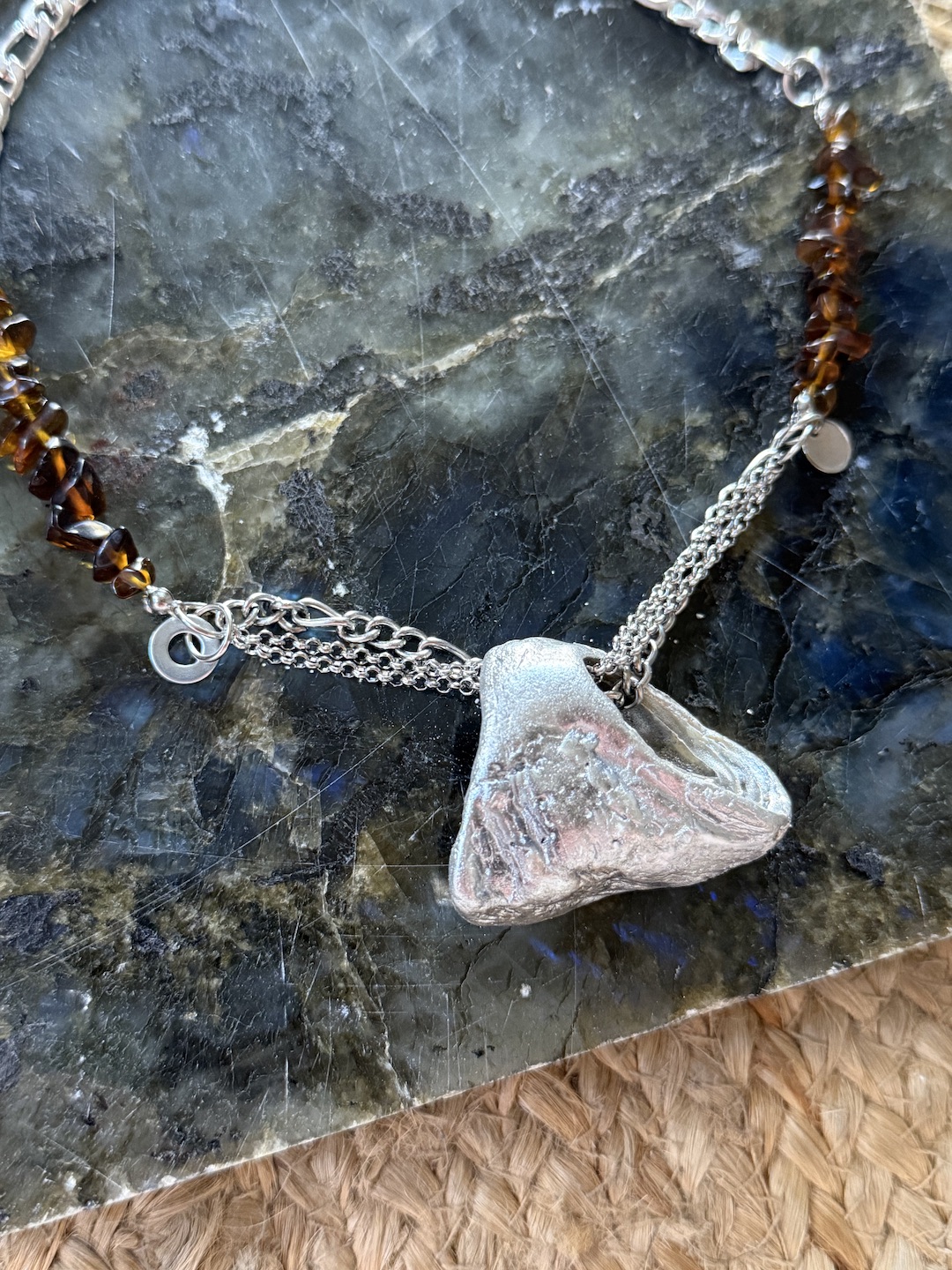 Brown and Silver Necklace - Image 2
