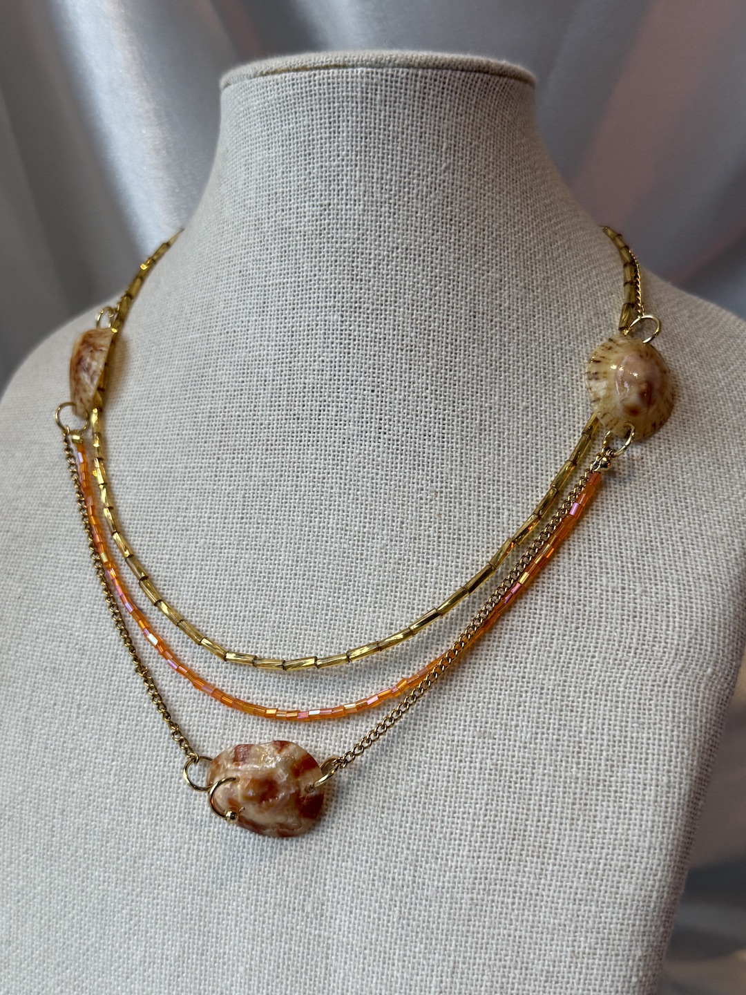 3 in 1 Green and Orange Necklace - Image 2