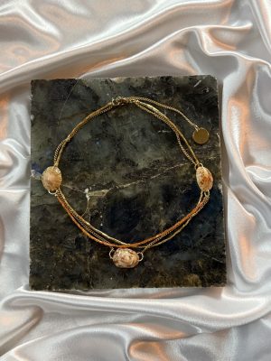 3 in 1 Green and Orange Necklace