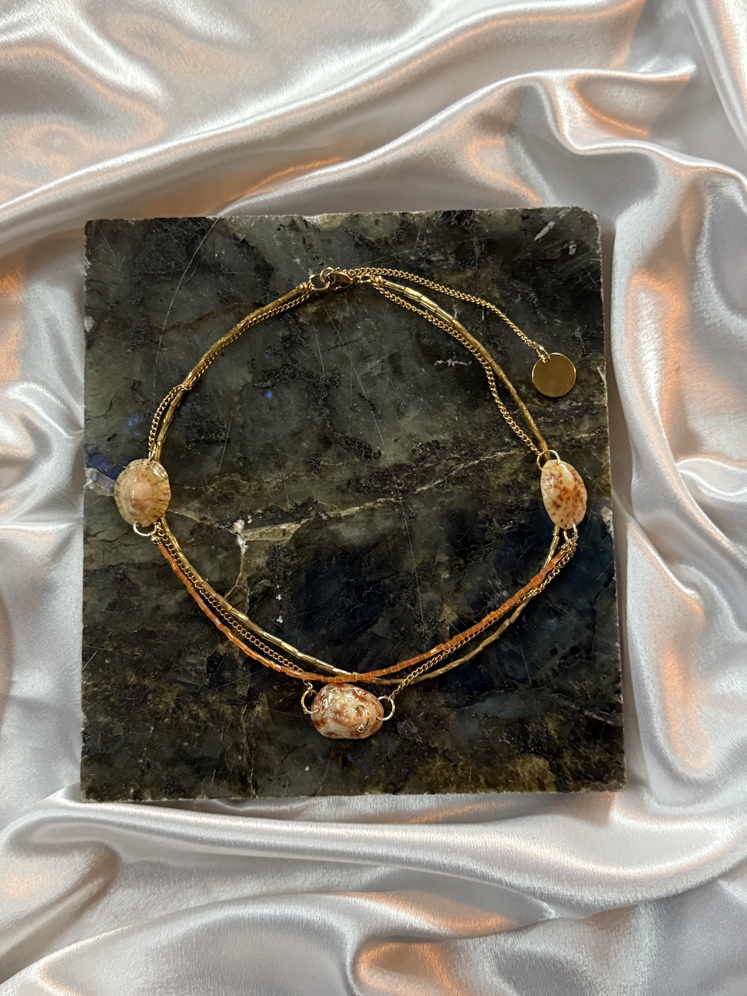 3 in 1 Green and Orange Necklace