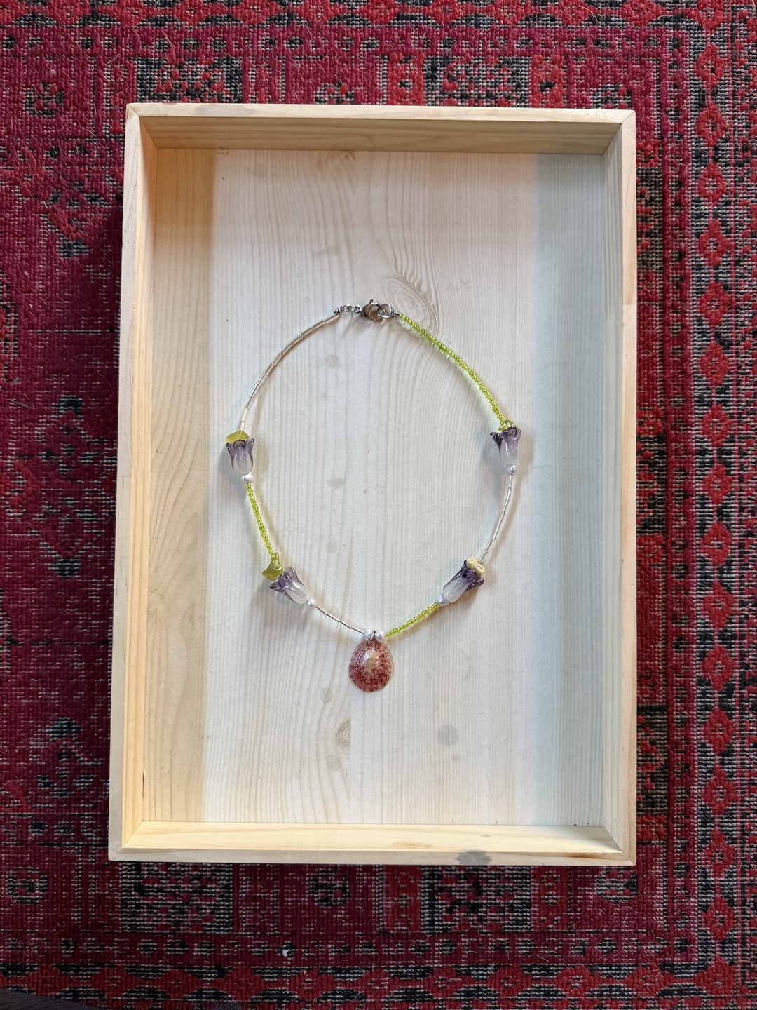 Purple and Green Tulip Necklace