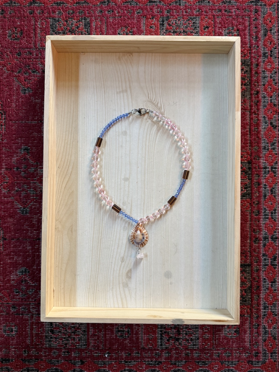 Pink and Blue Shell Necklace