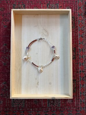 Purple Tulip and Shell Necklace