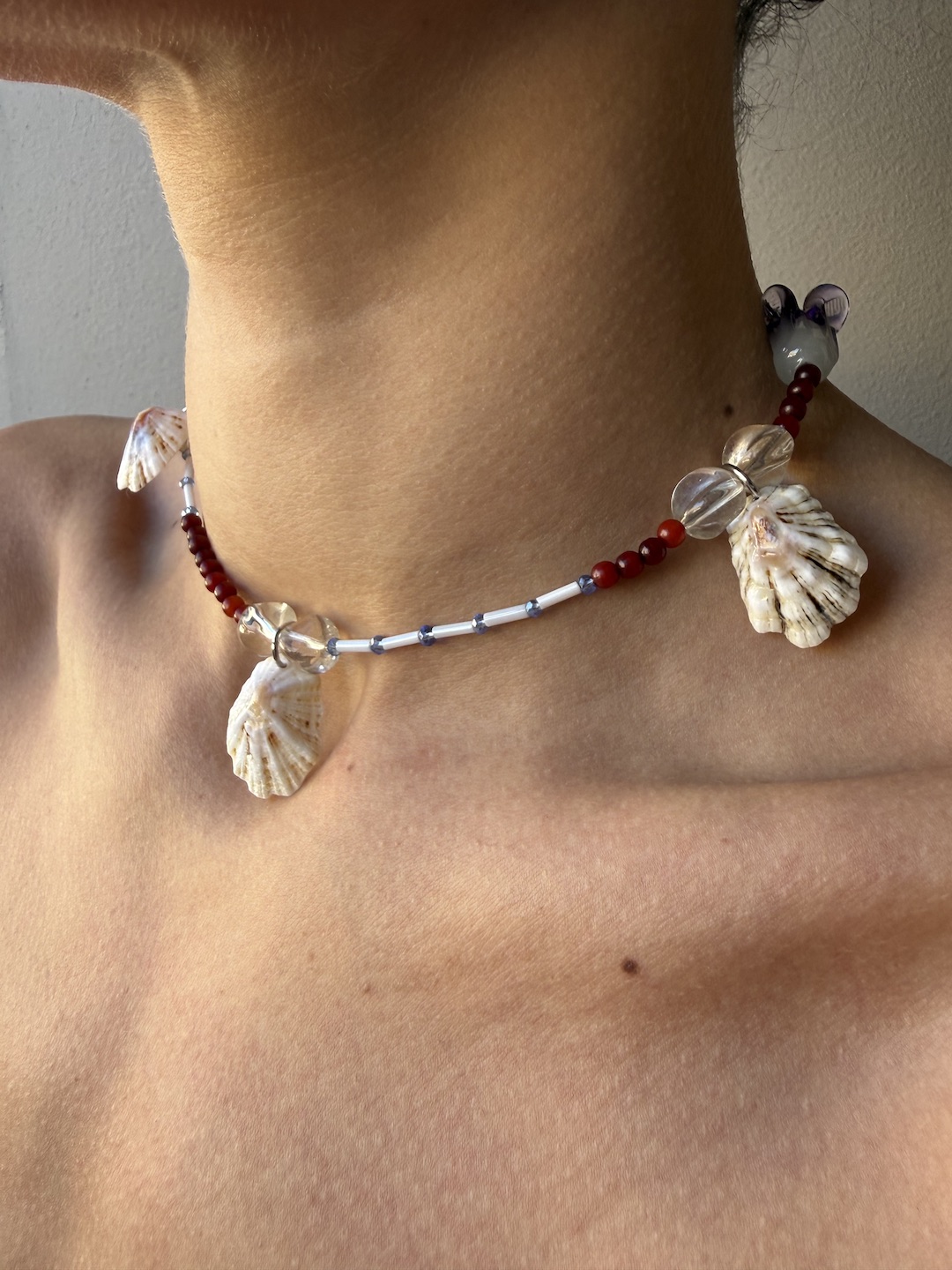 Purple Tulip and Shell Necklace - Image 2