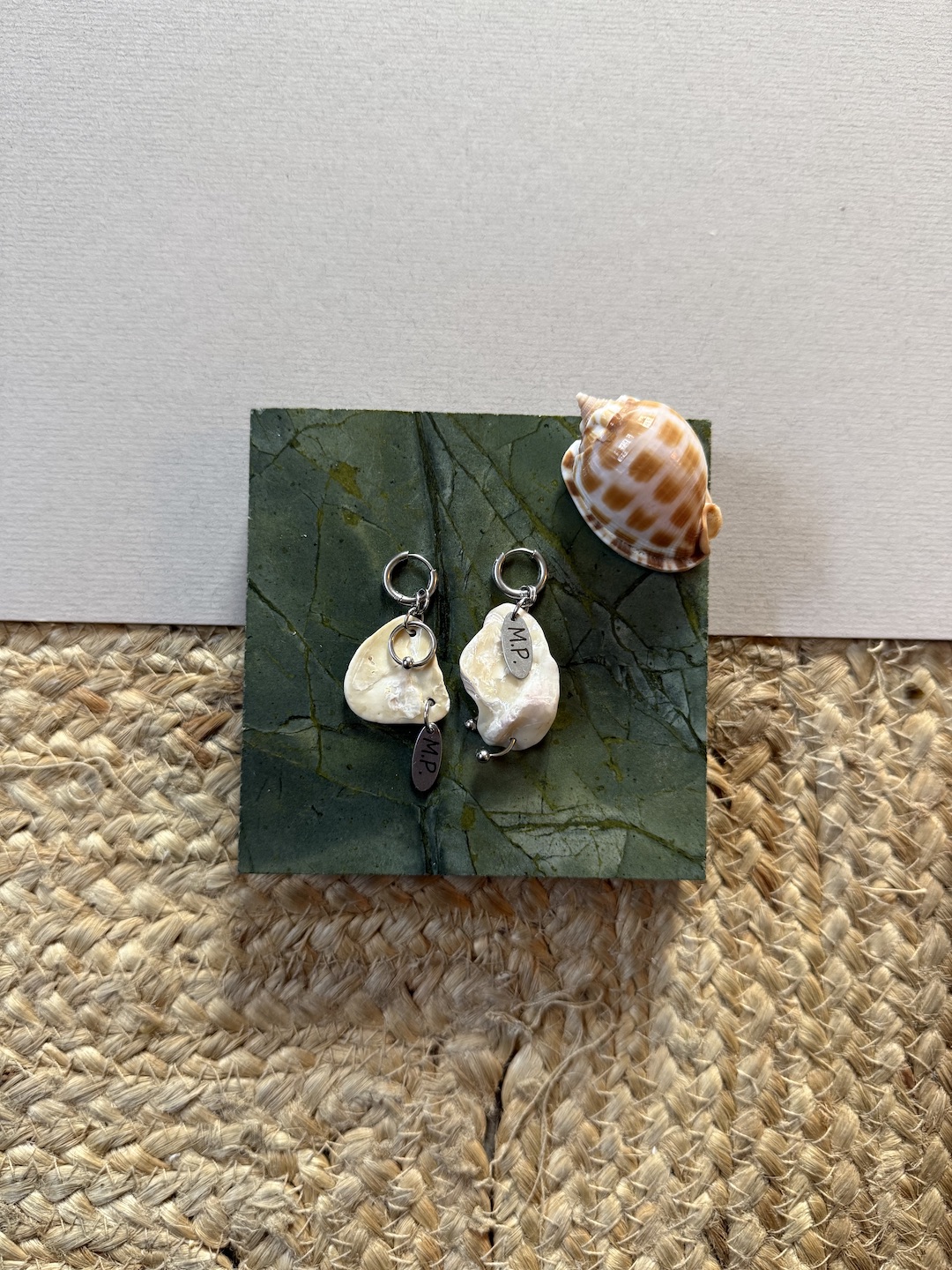 Silver Pierced Shell Earrings