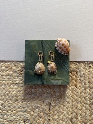 Gold Steel Shell Earrings