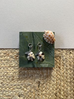 Silver Spike Shell Earrings