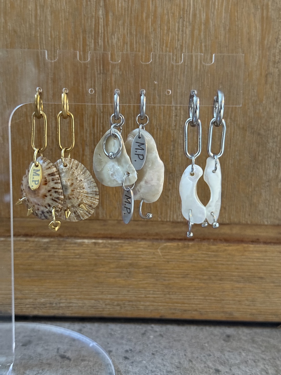 Silver Pierced Shell Earrings - Image 3