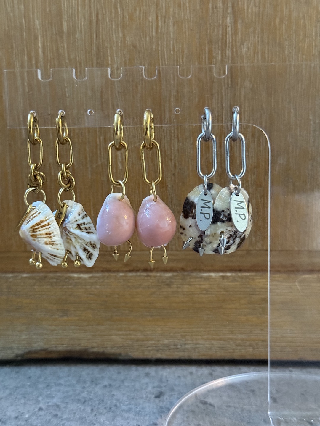 Silver Spike Shell Earrings - Image 3