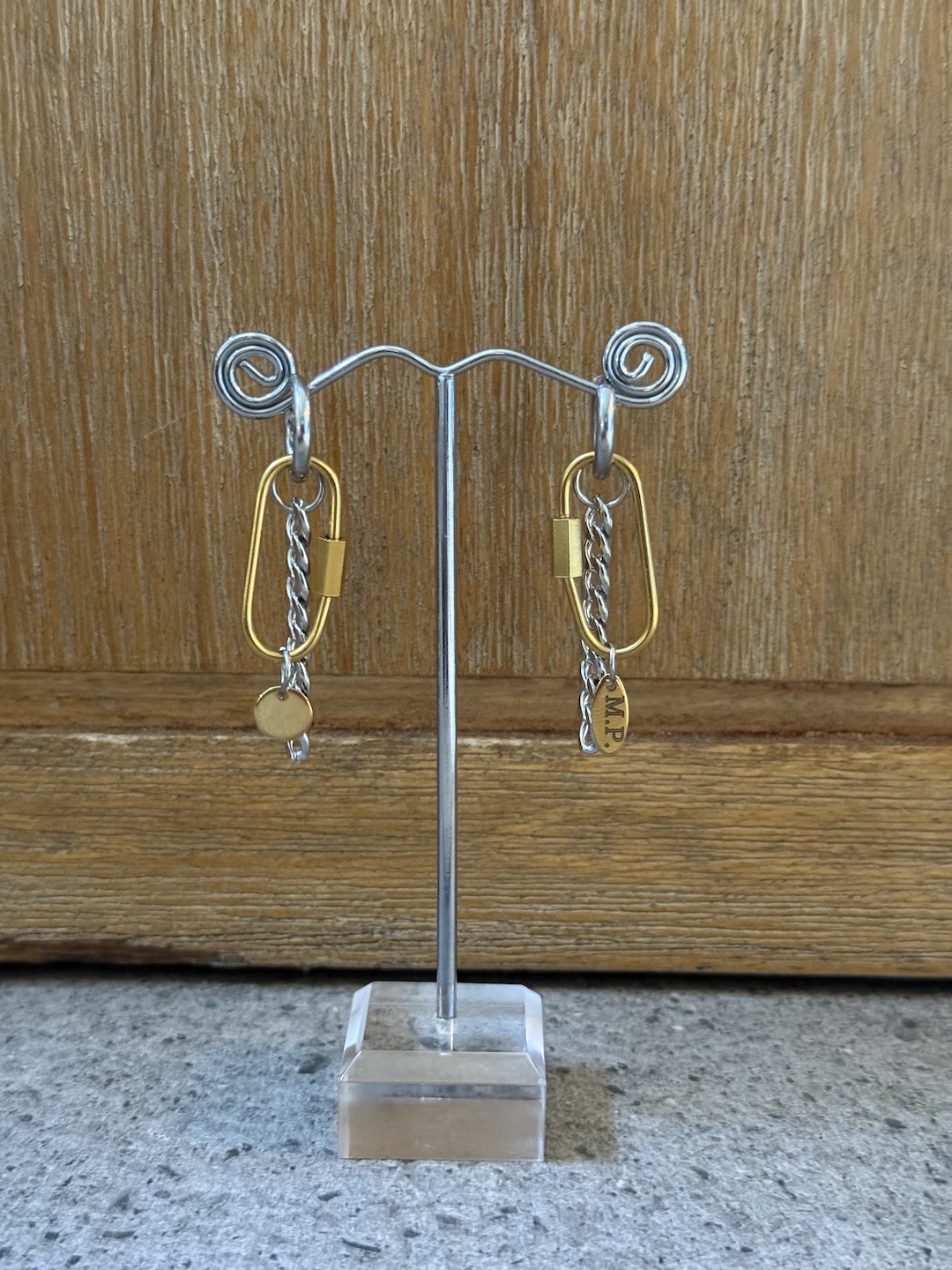 Gold and Silver Stainless Steel Earrings - Image 3