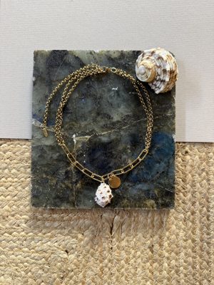 Gold Steel Shell Necklace