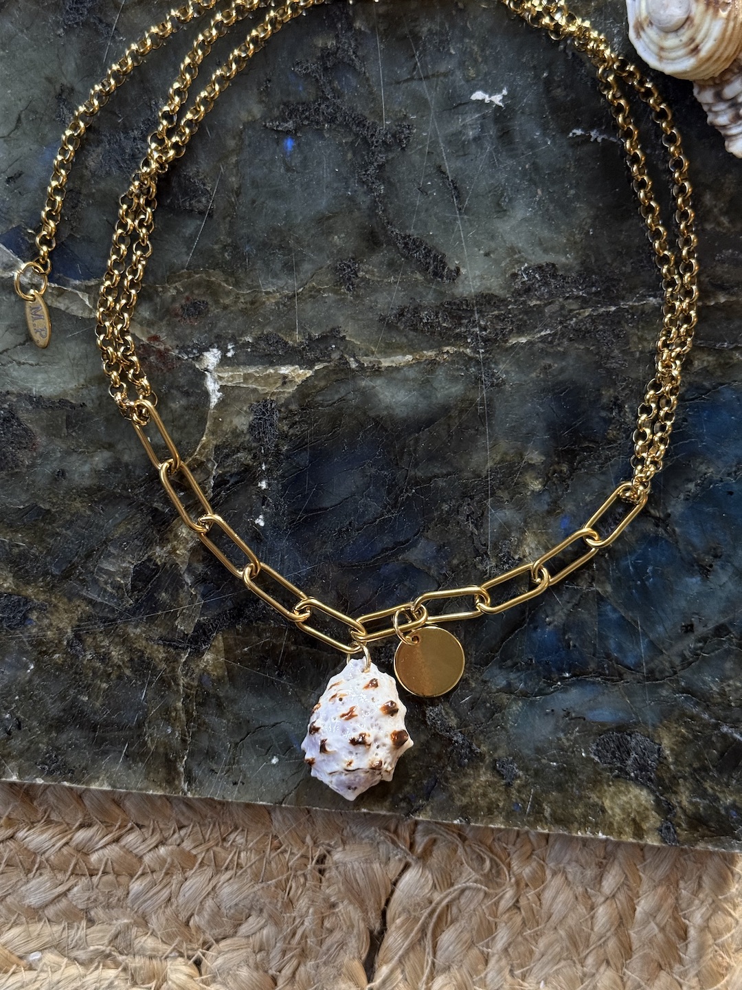 Gold Steel Shell Necklace - Image 2