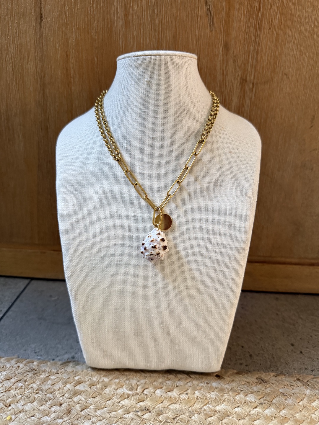 Gold Steel Shell Necklace - Image 4