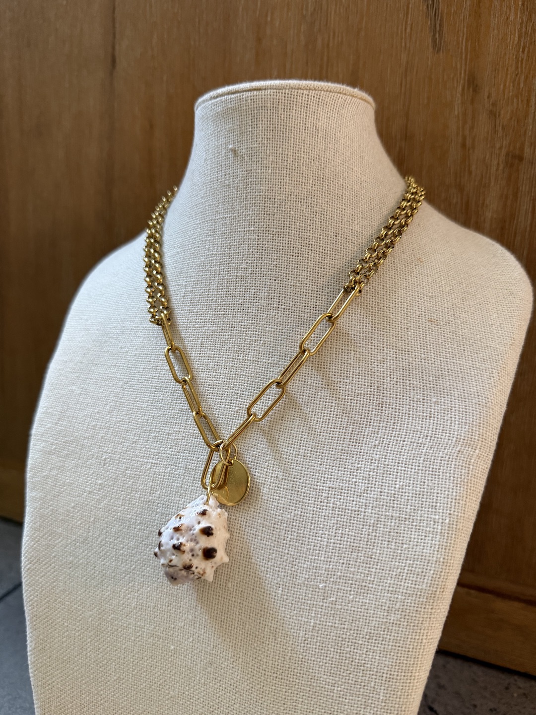 Gold Steel Shell Necklace - Image 3