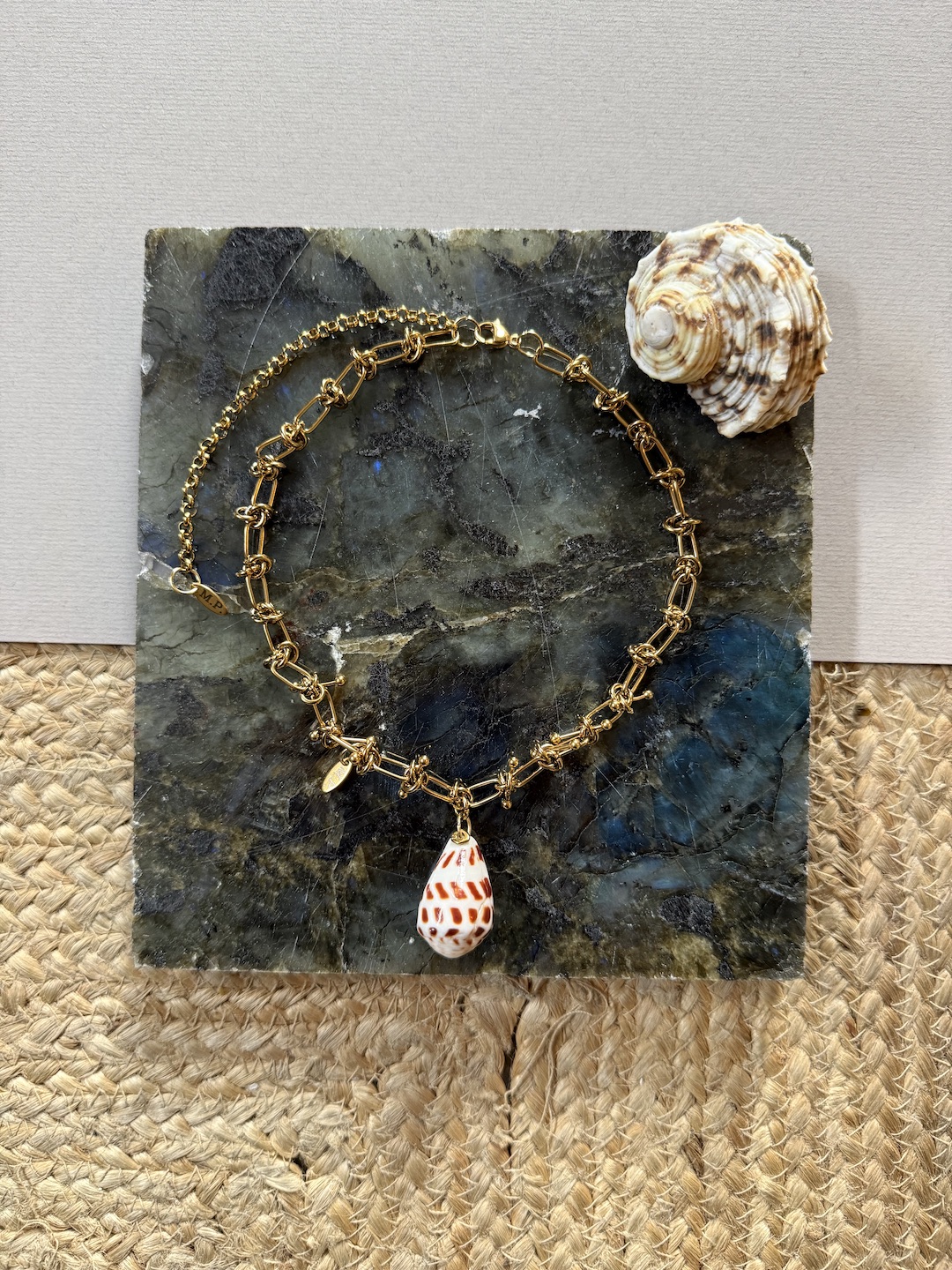Gold Pierced Knot Necklace