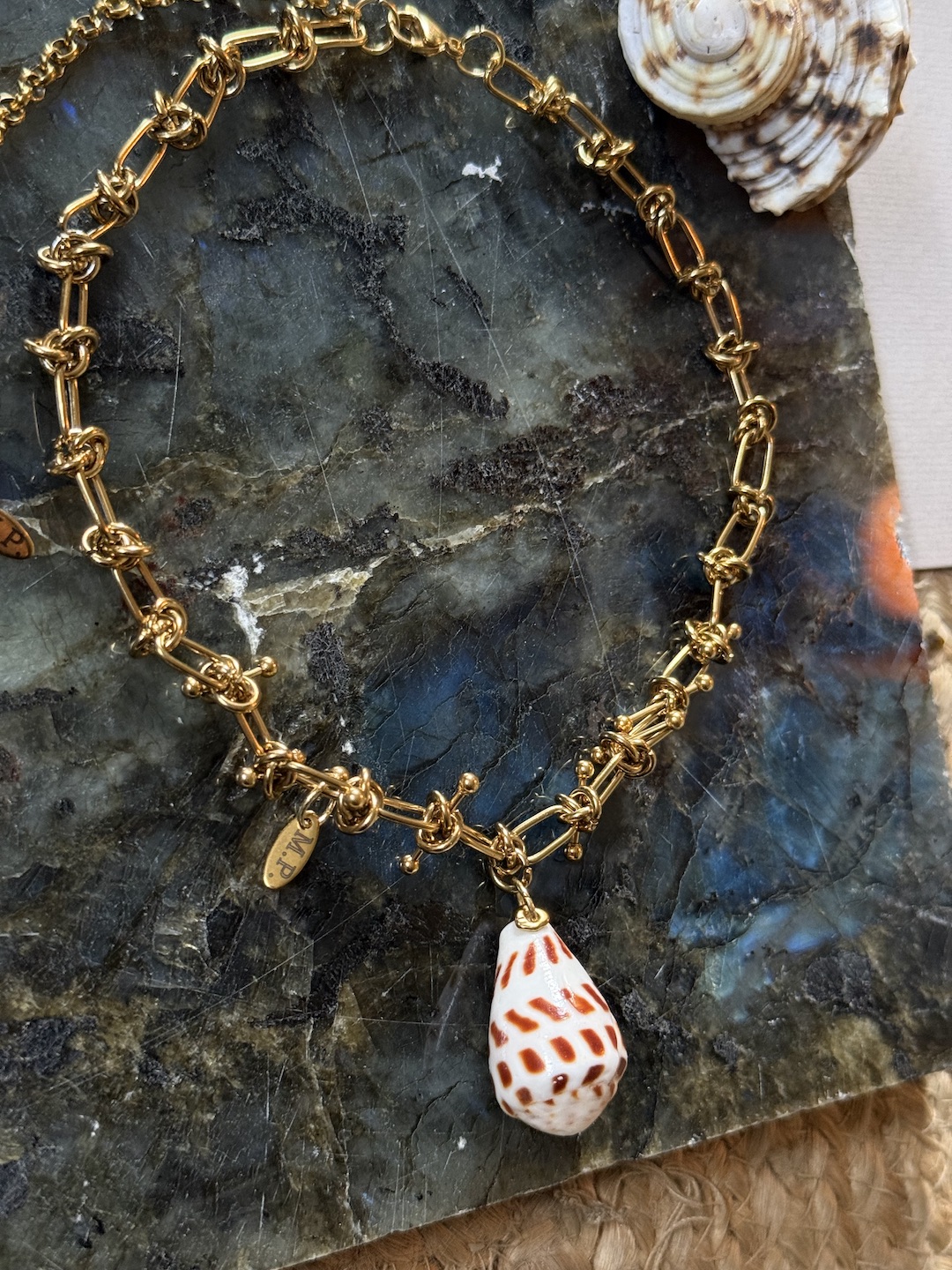 Gold Pierced Knot Necklace - Image 2