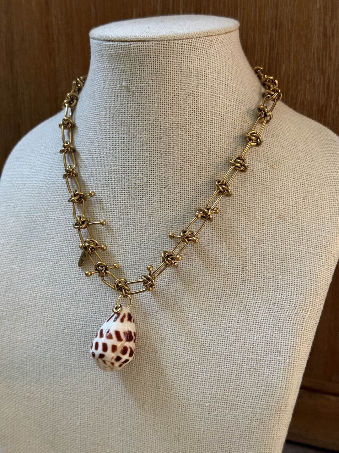 Gold Pierced Knot Necklace - Image 4