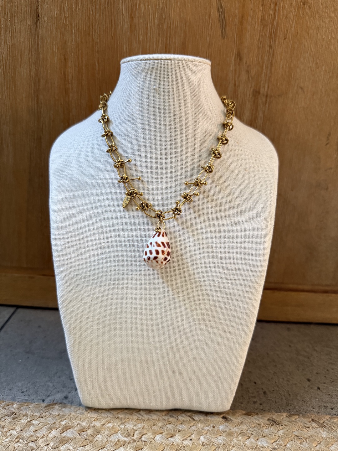 Gold Pierced Knot Necklace - Image 3