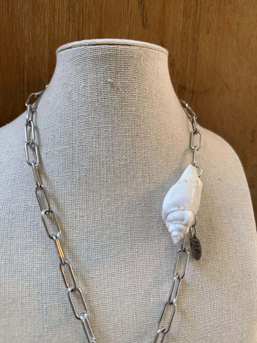 Silver Shell and Quartz Necklace - Image 4