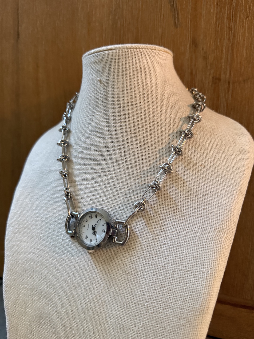 Silver Knot Watch Necklace - Image 3