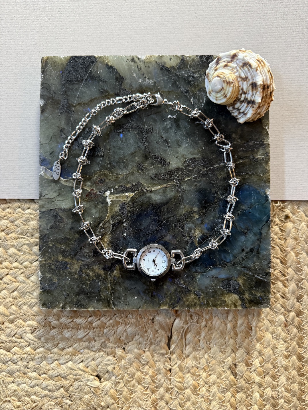 Silver Knot Watch Necklace