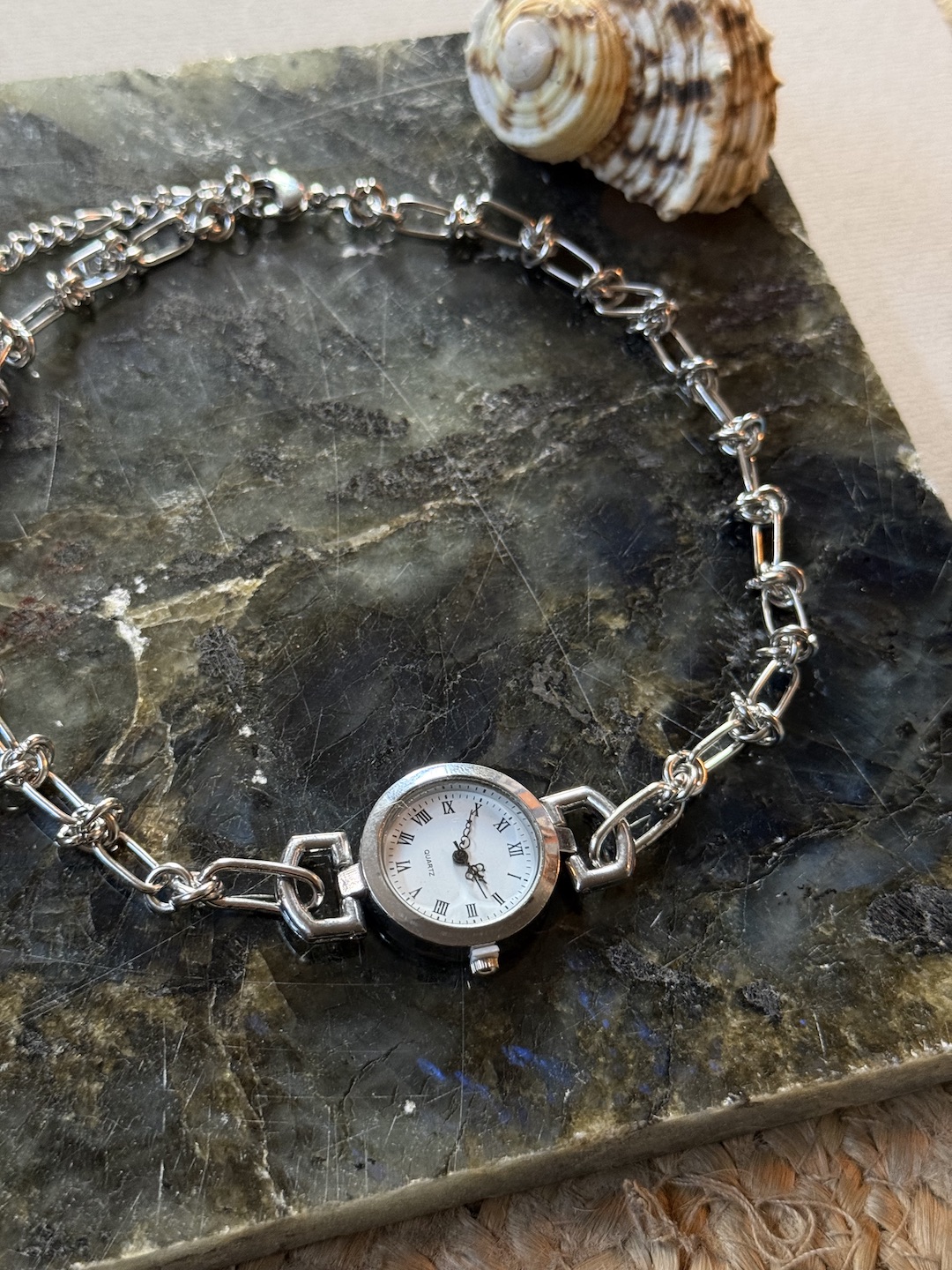 Silver Knot Watch Necklace - Image 2