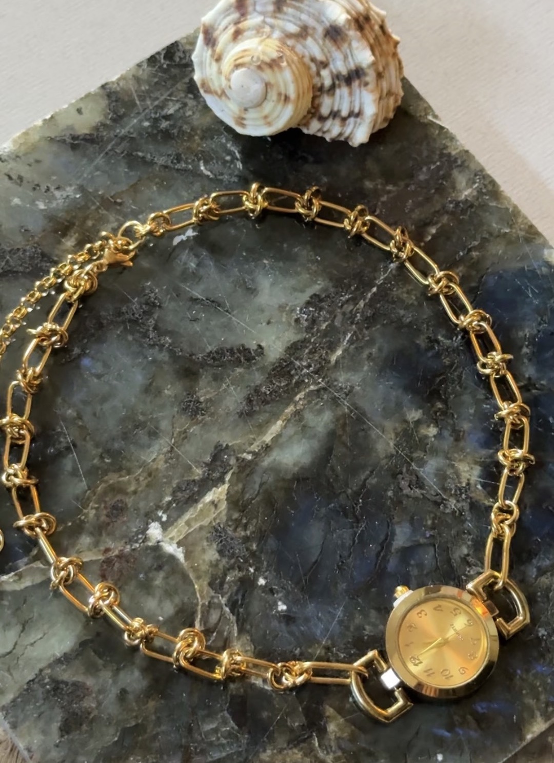 Gold Knot Watch Necklace - Image 2