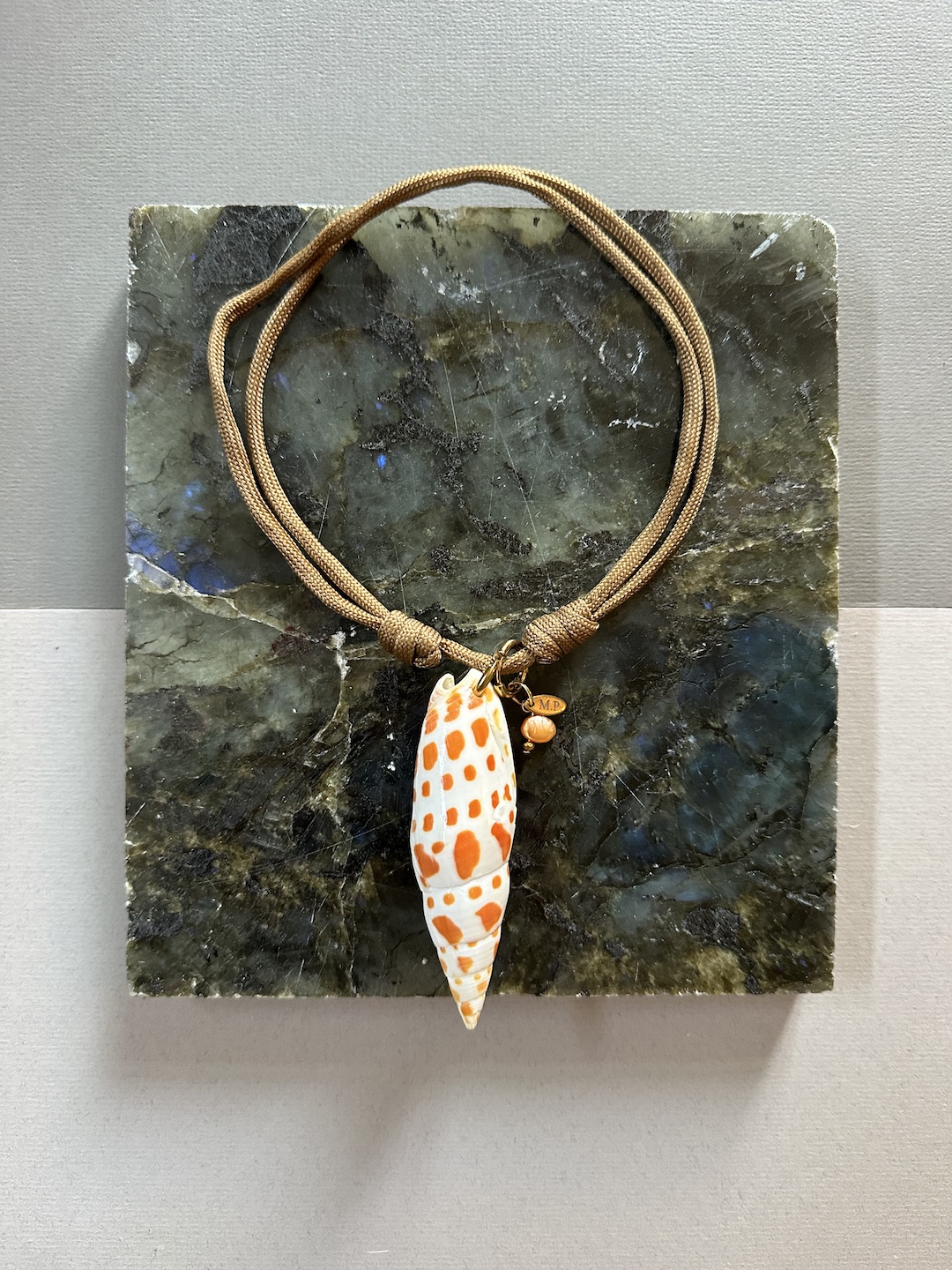 Brown and Orange Mitra Shell Necklace