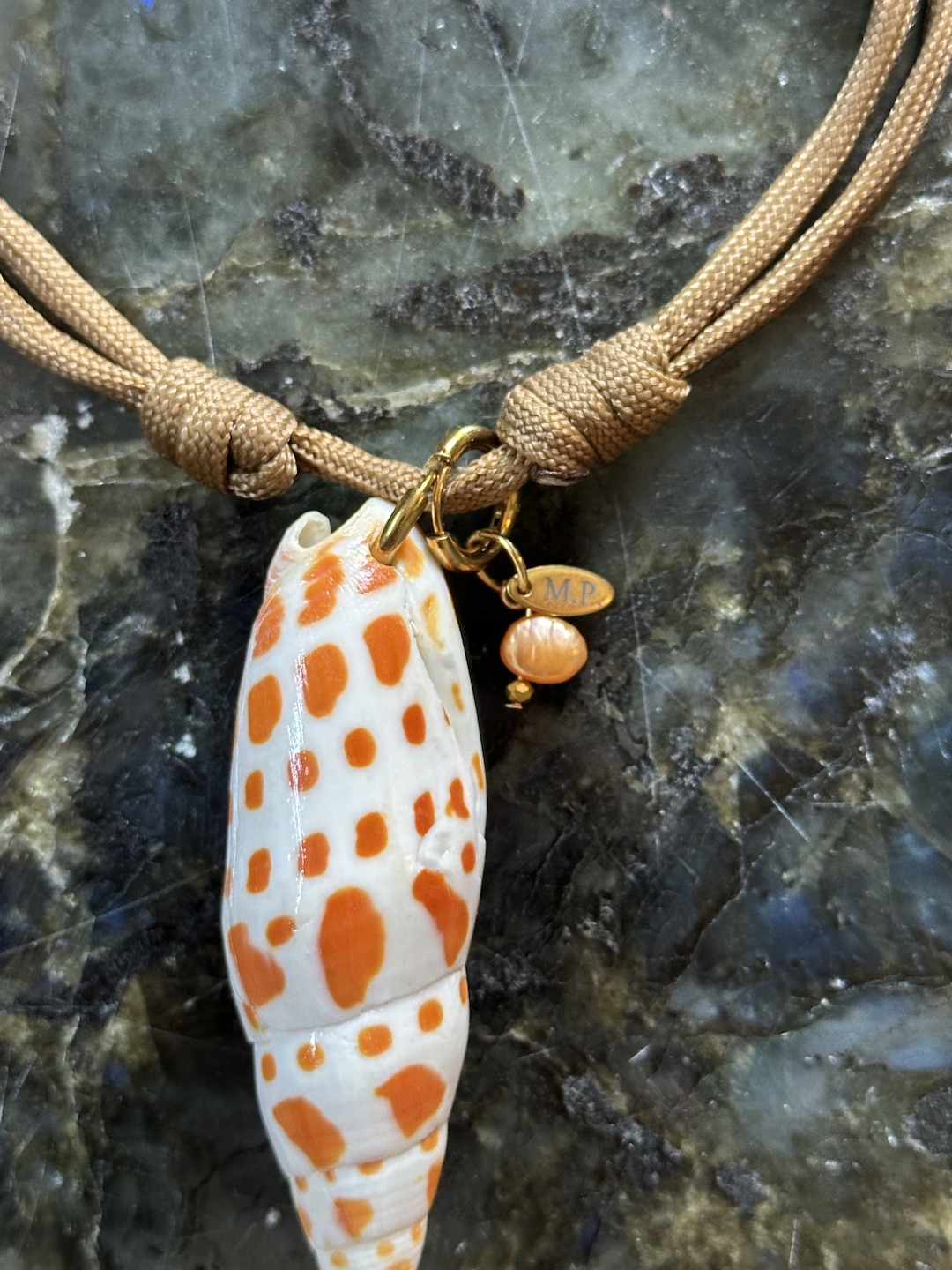 Brown and Orange Mitra Shell Necklace - Image 2