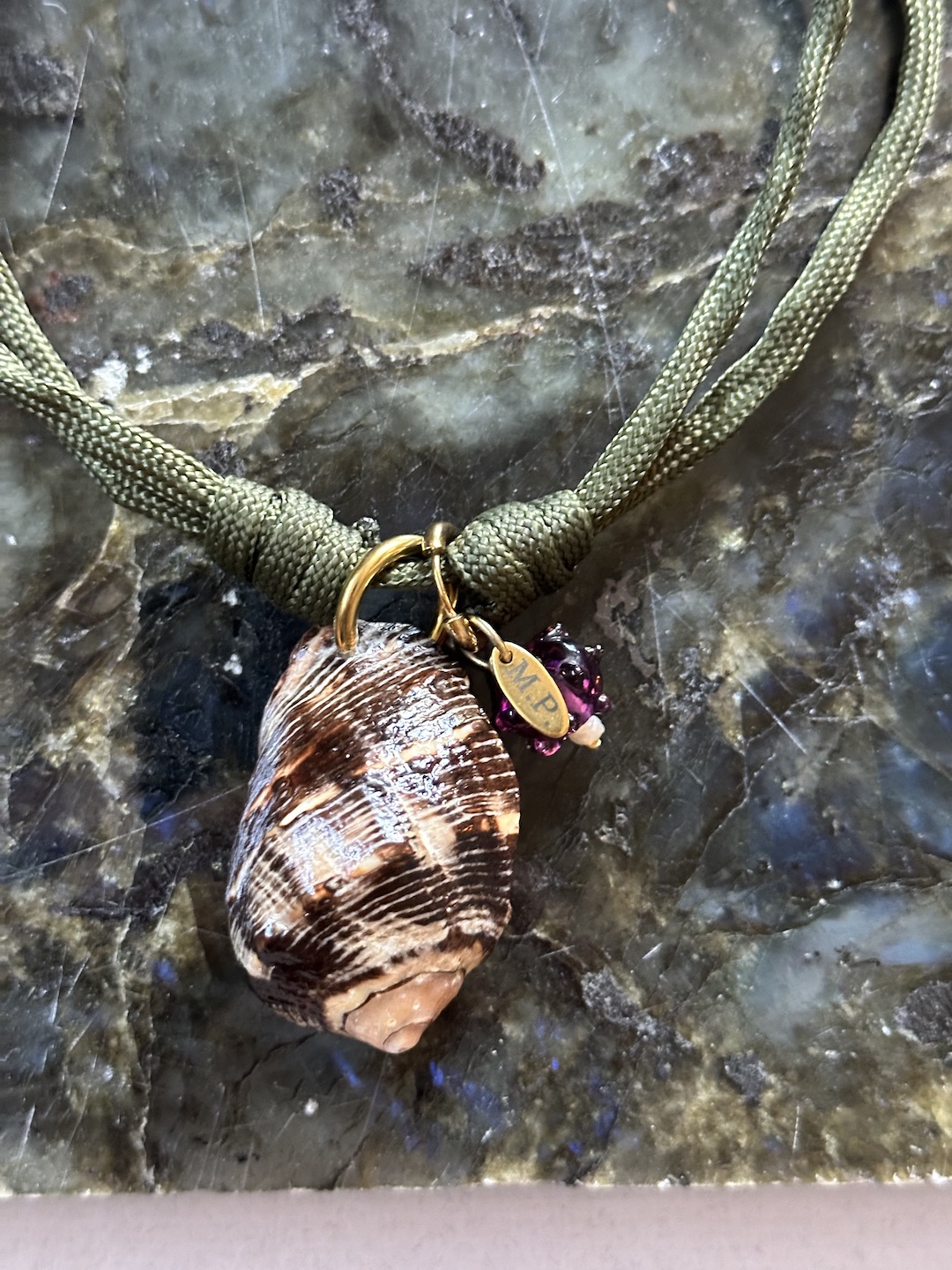 Green and Brown Shell Necklace - Image 2