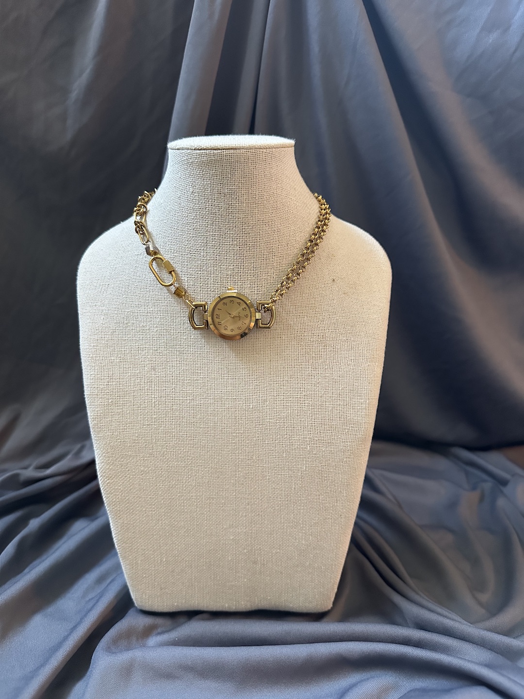 Gold Clock and Chinese Crystal Necklace - Image 4