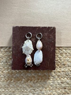 White Shell Peirced Earrings