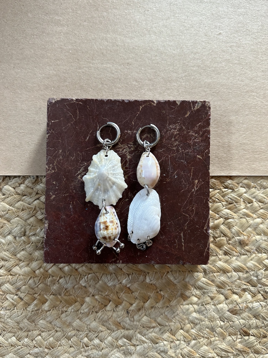White Shell Peirced Earrings