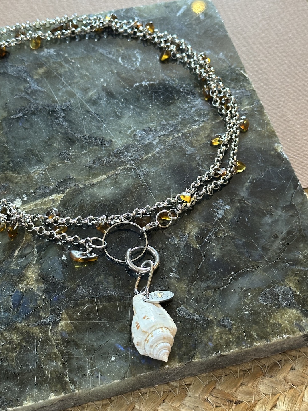 Silver Gemstone Wrap Necklace - Image 3