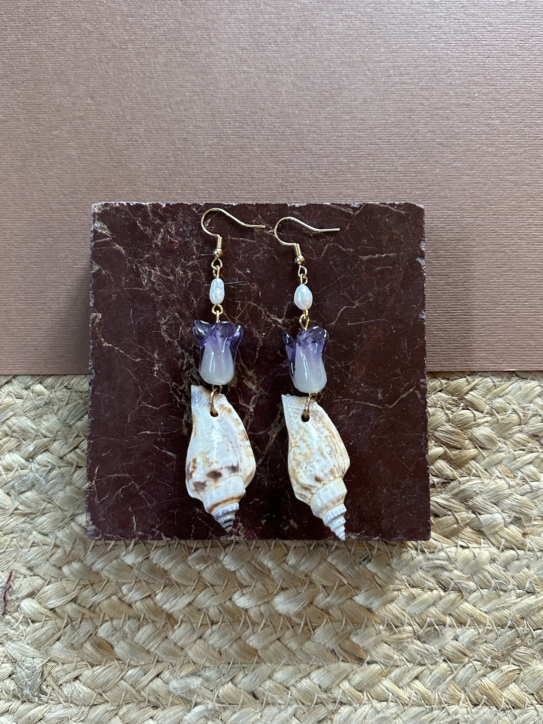 Tulip and Pearl Earrings