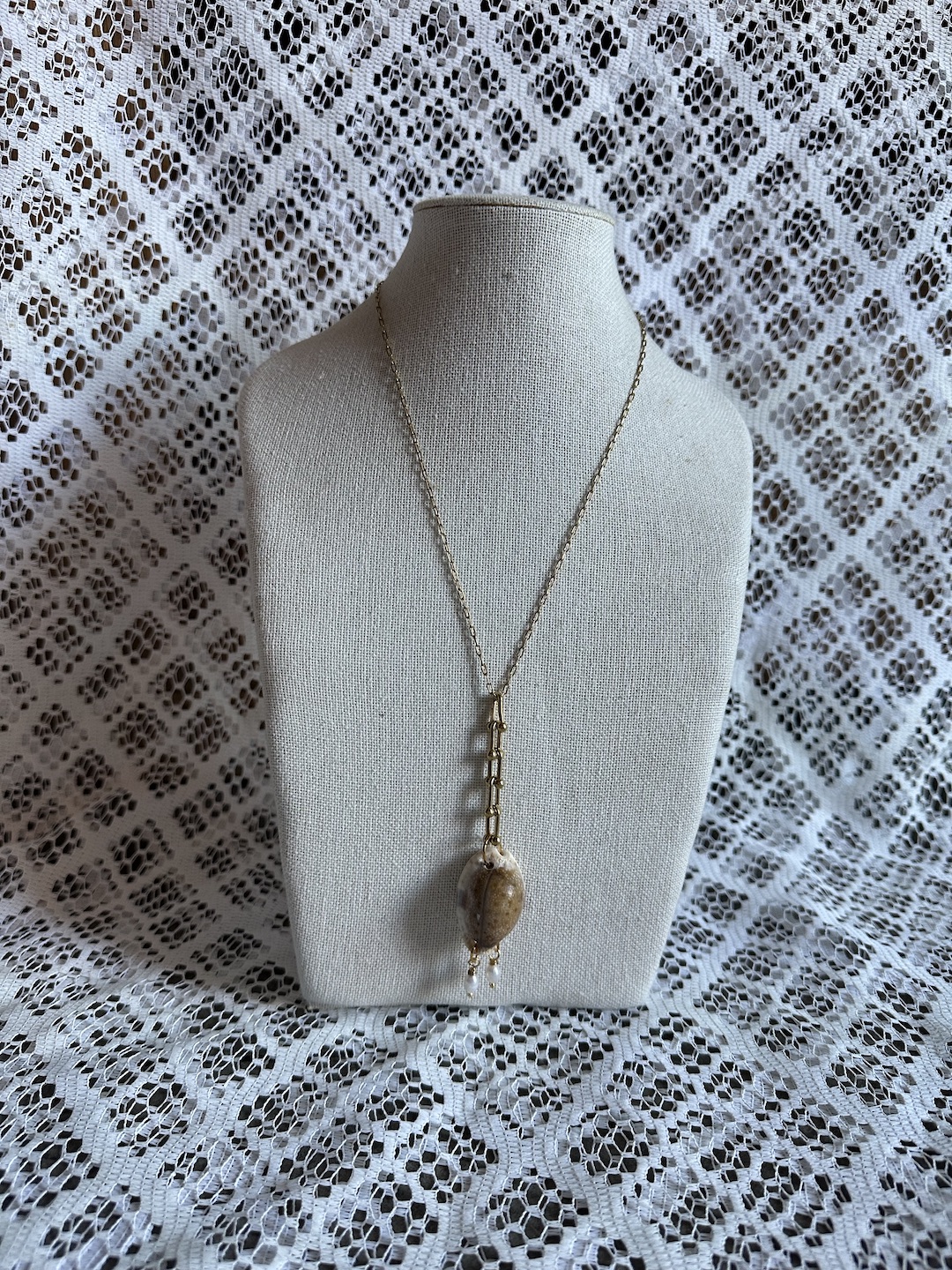 Gold Cowrie Necklace - Image 2