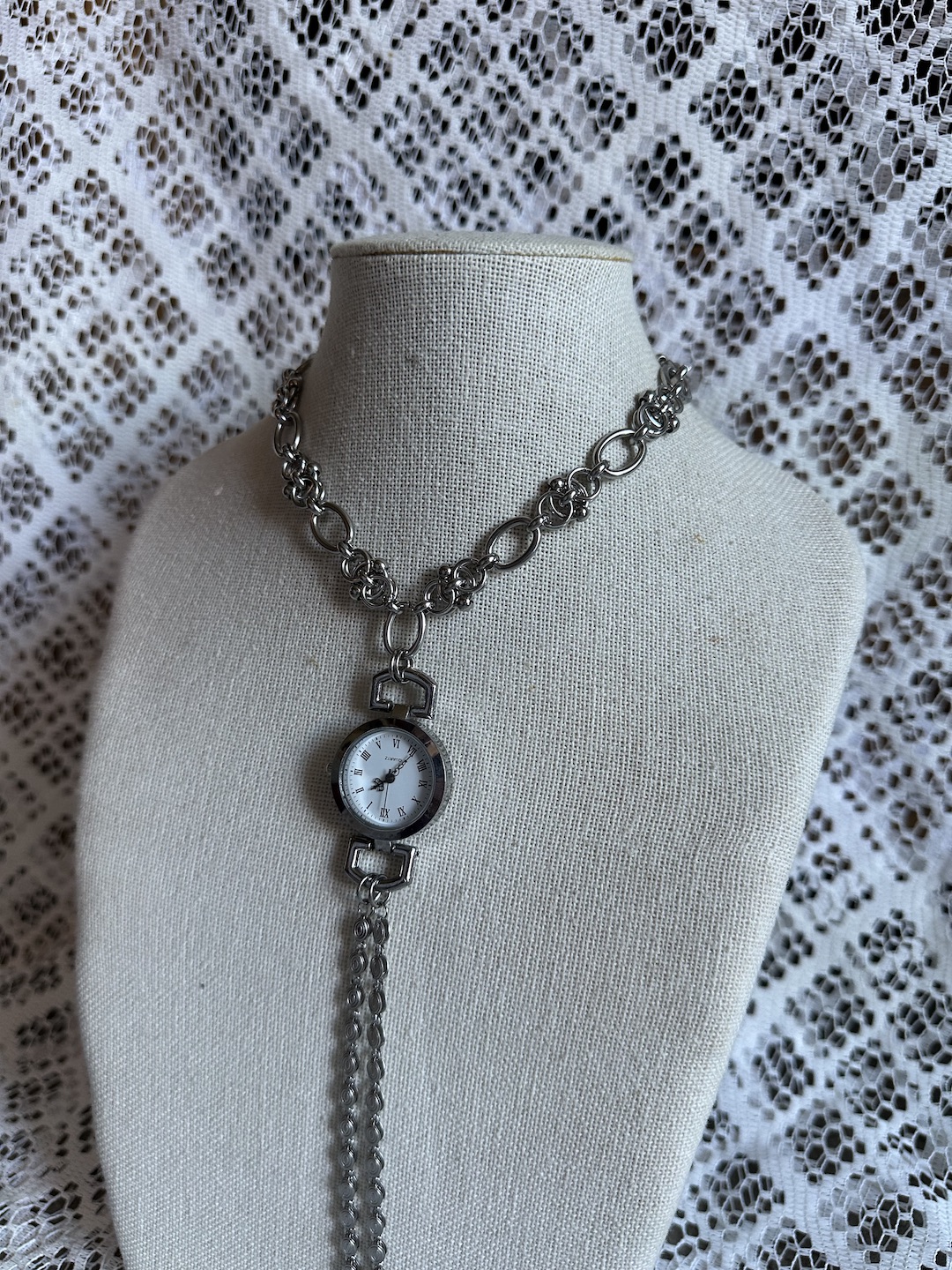 Silver Bolo Watch Necklace - Image 4