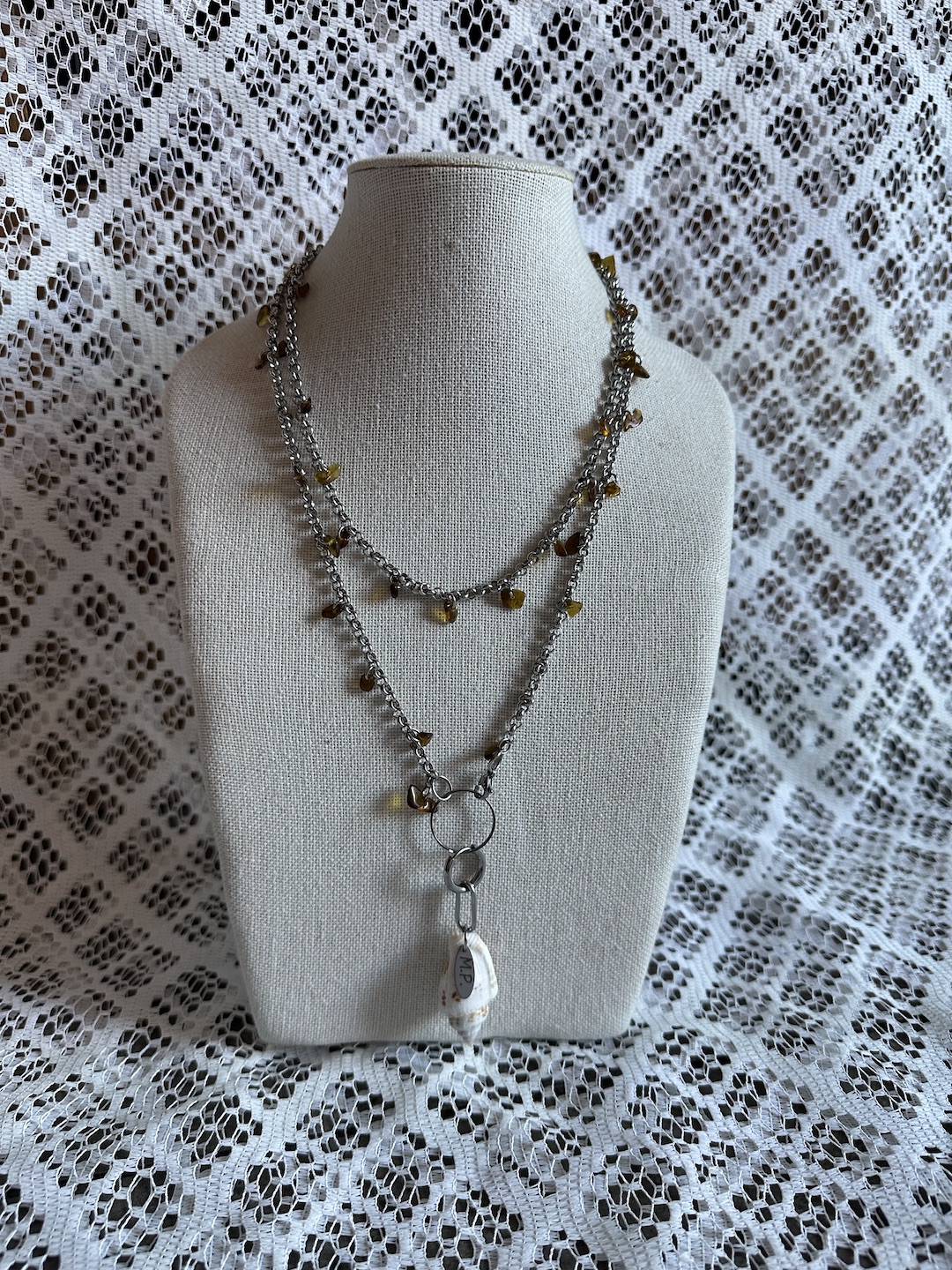 Silver Gemstone Wrap Necklace - Image 2
